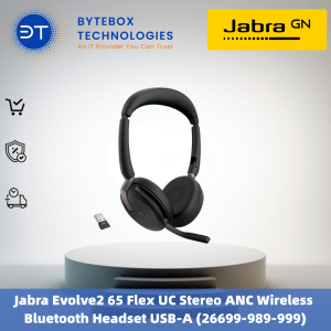 Jabra Evolve2 65 Flex UC Stereo ANC Wireless Bluetooth Headset USB-A (26699-989-999)【Bytebox】