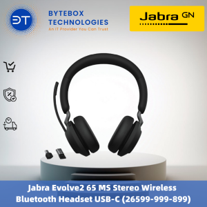 Jabra Evolve2 65 MS Stereo Wireless Bluetooth Headset USB-C (26599-999-899)【Bytebox】