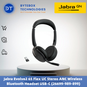 Jabra Evolve2 65 Flex UC Stereo ANC Wireless Bluetooth Headset USB-C (26699-989-899)【Bytebox】