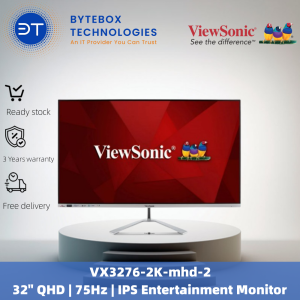 ViewSonic VX3276-2K-mhd-2 32" HDR10 WQHD 75Hz frameless IPS Monitor 3 YEARS WARRANTY  【Bytebox】